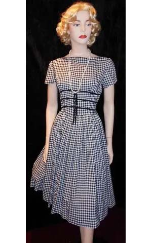 Black Checked 50s dress