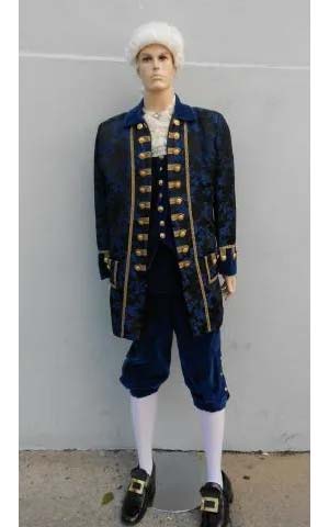 Blue Brocade Velvet