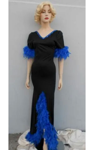 feather trim dress