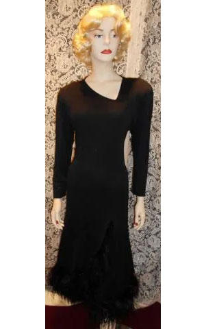 feather hemmed dress