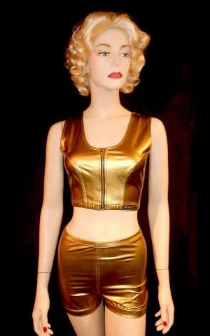 Gold Pleather Two Piece
