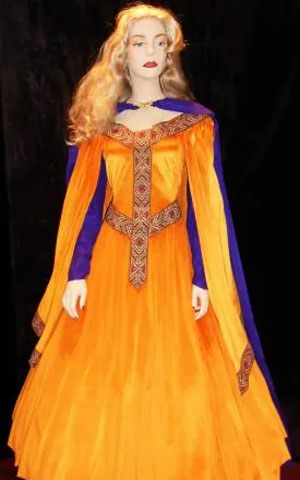 Gold and purple gown