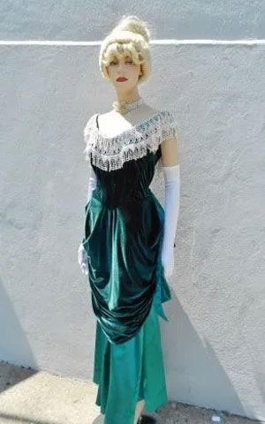 green velvet gown