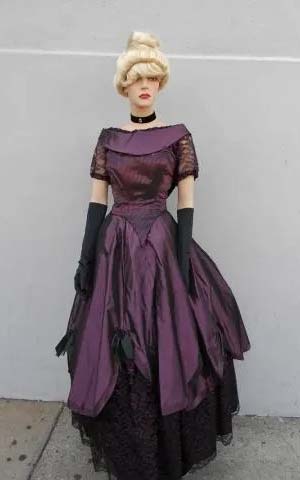 Plum 1890's Gown
