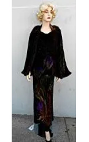 printed velvet 1930's Gown