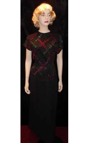 Sequined Black Rayon