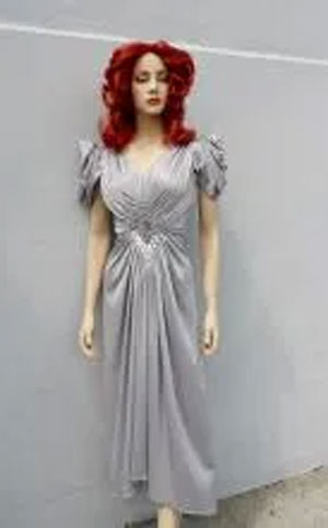 Silver Ruched 70's dress