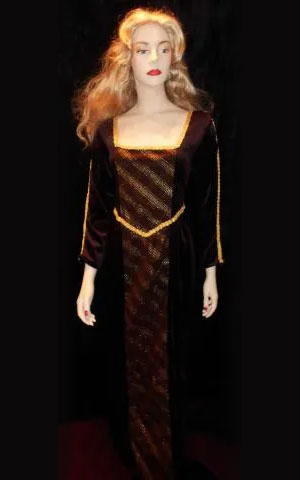 brown velvet dress
