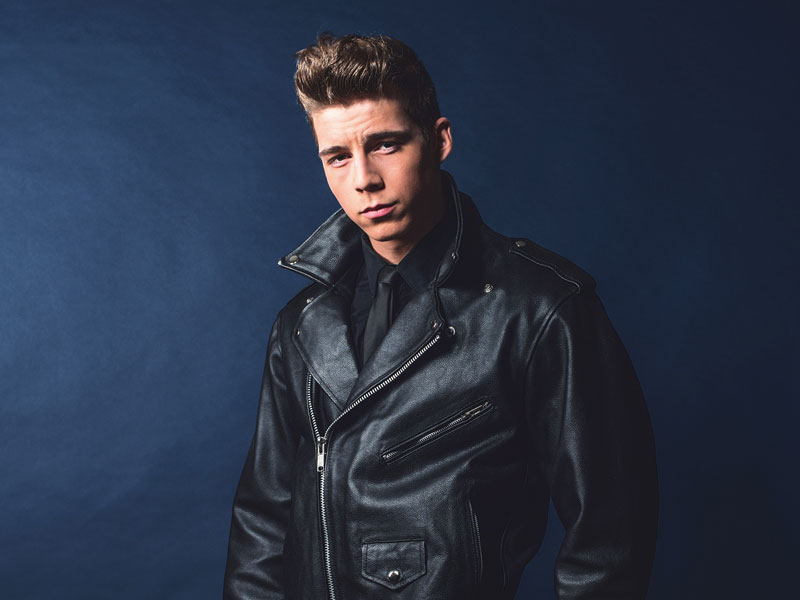 man in 50's leather jacket