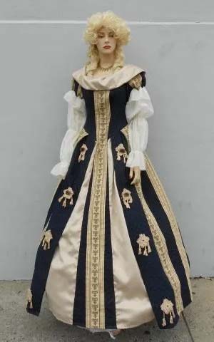 Tan & Blue Gown