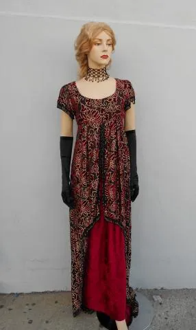 burgundy titanic dress